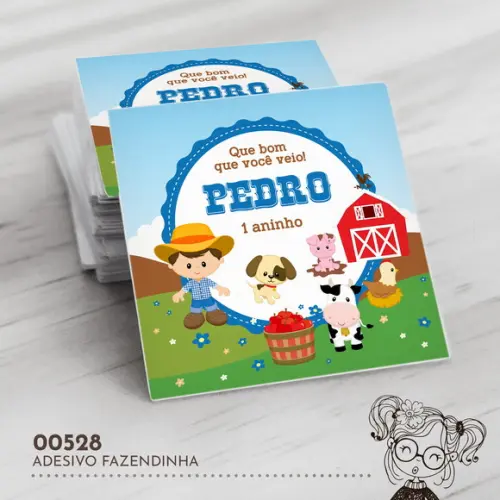 Adesivo Quadrado Fazendinha - 00528