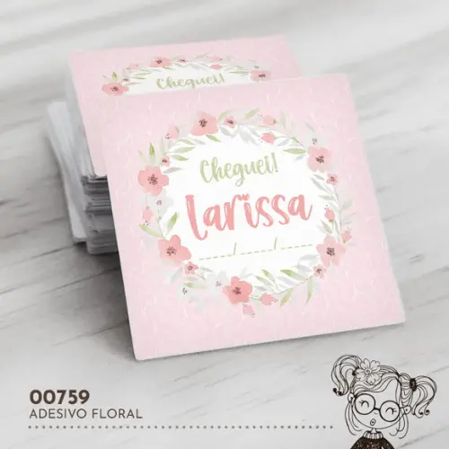Adesivo Quadrado Floral - 00759