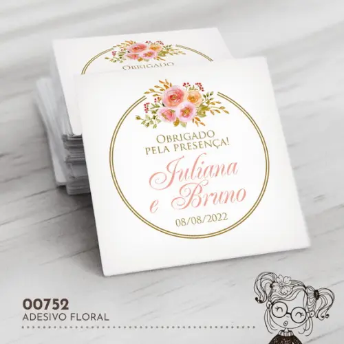 Adesivo Quadrado Floral - 00752