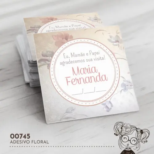 Adesivo Quadrado Floral - 00745