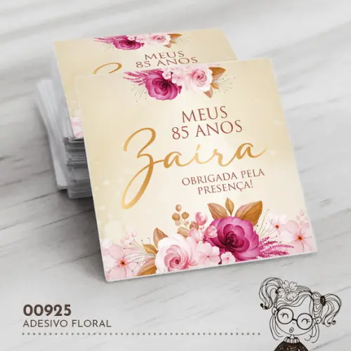 Adesivo Quadrado Floral - 00925
