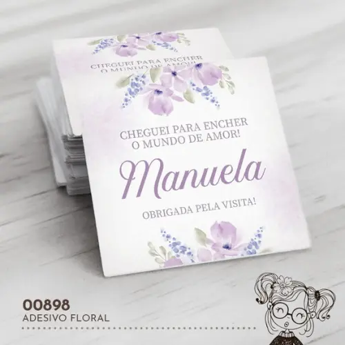 Adesivo Quadrado Floral - 00898