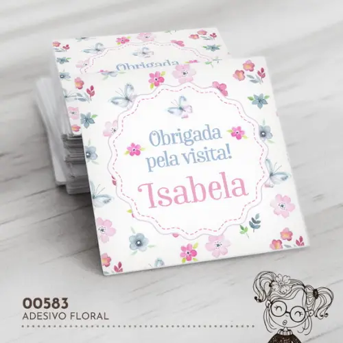 Adesivo Quadrado Flores - 00583