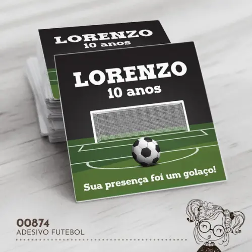 Adesivo Quadrado Futebol - 00874