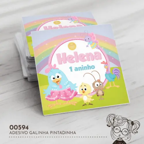 Adesivo Quadrado Galinha Pintadinha - 00594