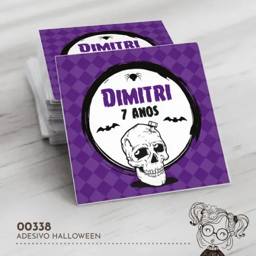 Adesivo Quadrado Halloween - 00338