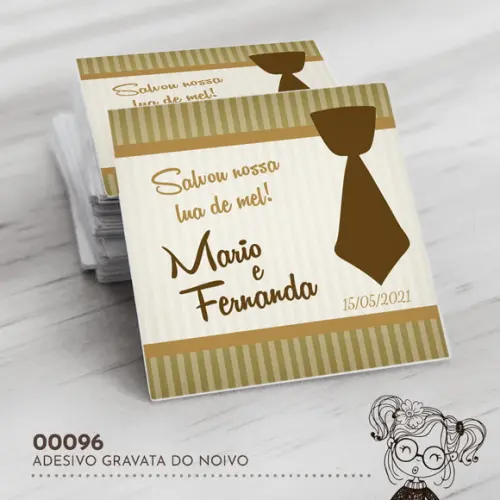 Adesivo Quadrado Gravata do Noivo - 00096
