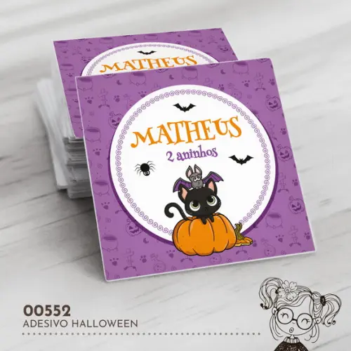 Adesivo Quadrado Halloween - 00552