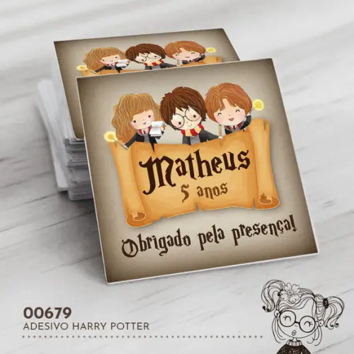 Adesivo Quadrado Harry Potter - 00679
