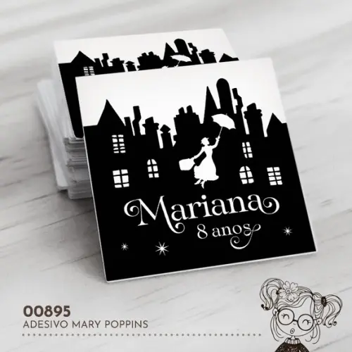 Adesivo Quadrado Mary Poppins - 00895