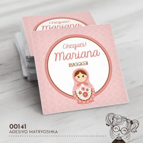 Adesivo Quadrado Matryoshka - 00141