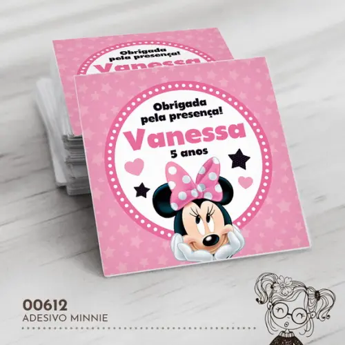 Adesivo Quadrado Minnie - 00612