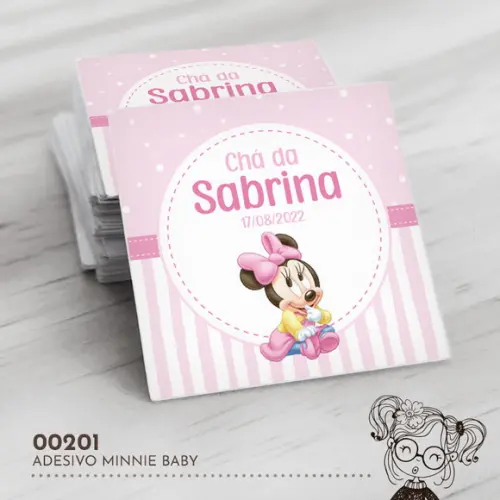 Adesivo Quadrado Minnie Baby - 00201