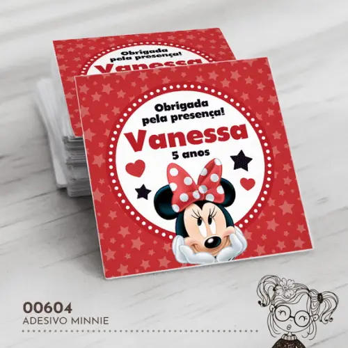 Adesivo Quadrado Minnie - 00604