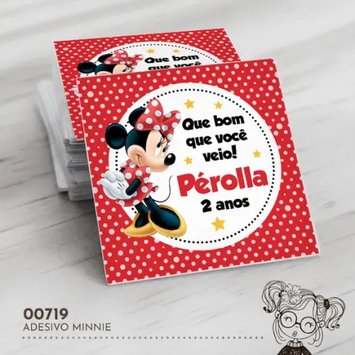 Adesivo Quadrado Minnie - 00719