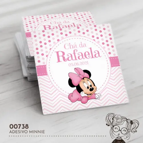 Adesivo Quadrado Minnie Baby - 00738