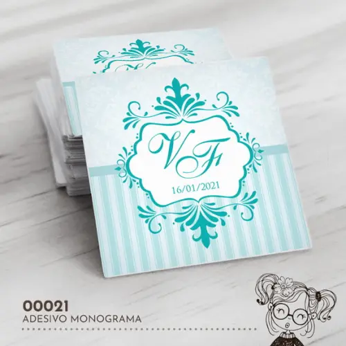 Adesivo Quadrado Monograma - 00021