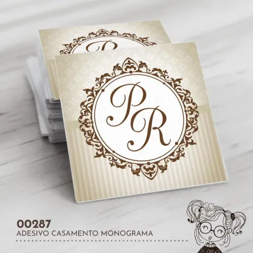 Adesivo Quadrado Monograma - 00287