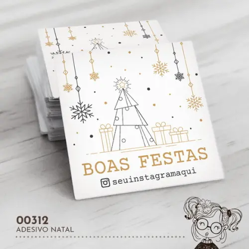 Adesivo Quadrado Natal - 00312
