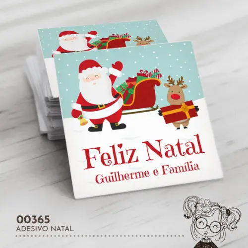 Adesivo Quadrado Natal - 00365