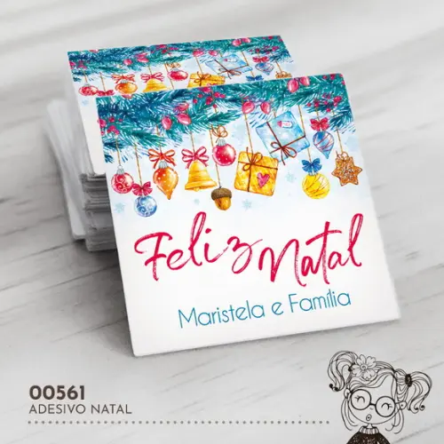 Adesivo Quadrado Natal - 00561