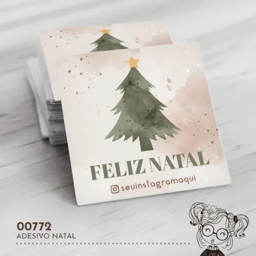 Adesivo Quadrado Natal - 00772