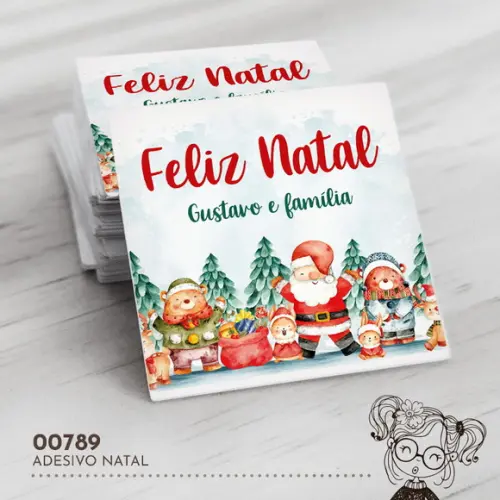 Adesivo Quadrado Natal - 00789