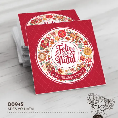 Adesivo Quadrado Natal - 00945