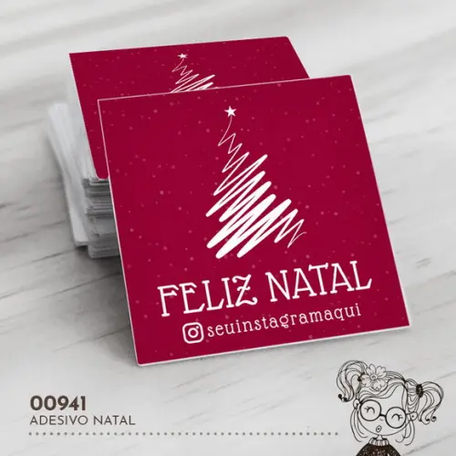 Adesivo Quadrado Natal - 00941