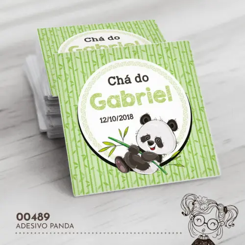Adesivo Quadrado Panda - 00489