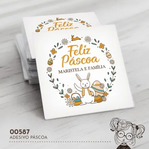 Adesivo Quadrado Páscoa - 00587