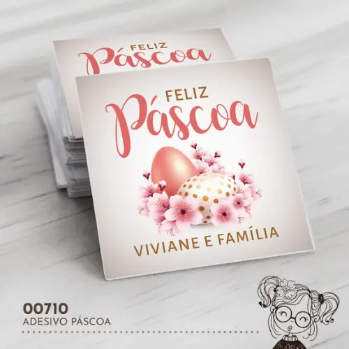 Adesivo Quadrado Páscoa - 00710