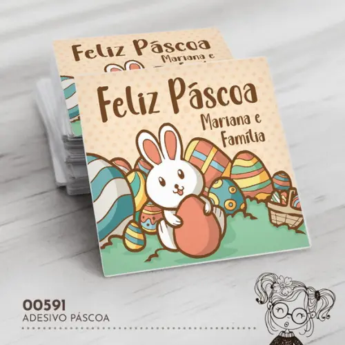 Adesivo Quadrado Páscoa - 00591