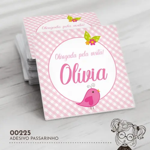 Adesivo Quadrado Passarinho - 00225