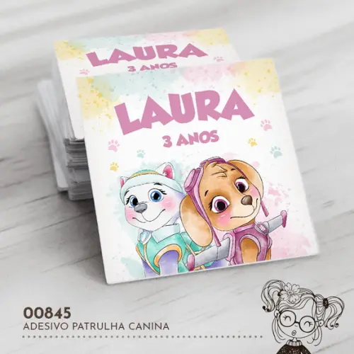 Adesivo Quadrado Patrulha Canina - 00845