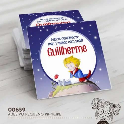 Adesivo Quadrado Pequeno Príncipe - 00659