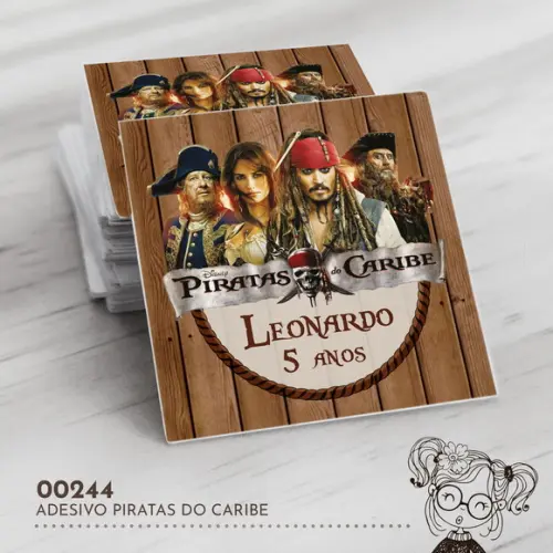 Adesivo Quadrado Piratas do Caribbe - 00244