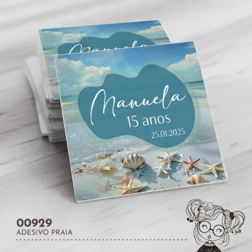 Adesivo Quadrado Praia - 00929