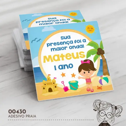 Adesivo Quadrado Praia - 00430