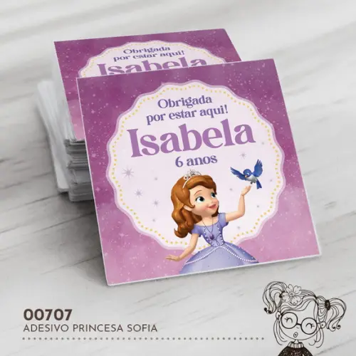 Adesivo Quadrado Princesa Sofia - 00707
