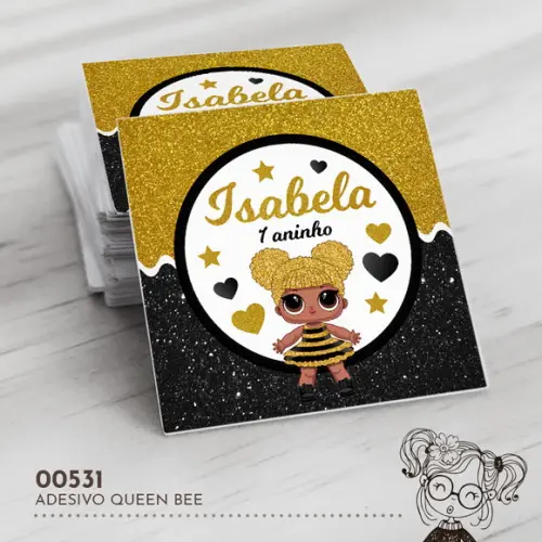 Adesivo Quadrado Queen Bee - 00531