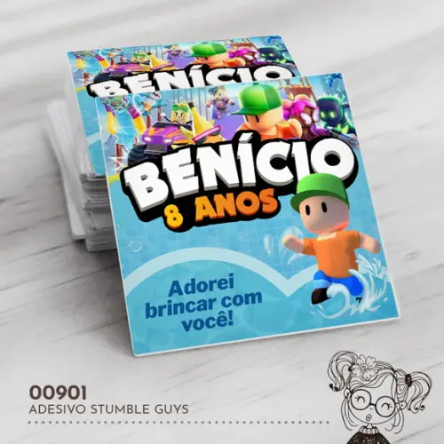 Adesivo Quadrado Stumble Guys - 00901