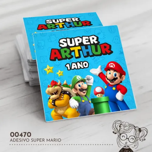 Adesivo Quadrado Super Mario Bros - 00470