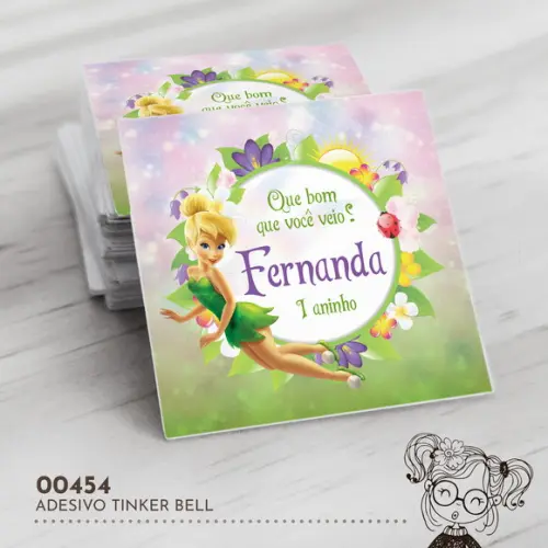 Adesivo Quadrado Tinker Bell - 00454