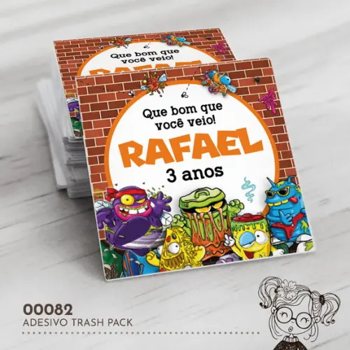 Adesivo Quadrado Trash Pack - 00082