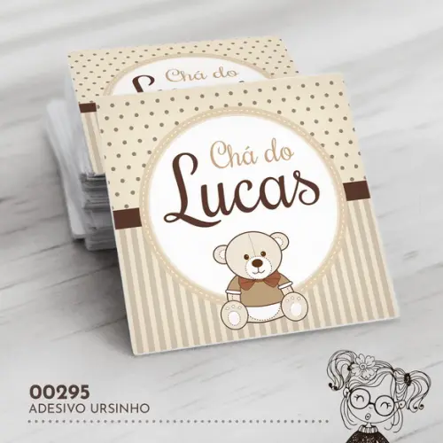 Adesivo Quadrado Ursinho - 00295