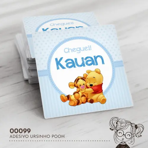 Adesivo Quadrado Ursinho Pooh - 00099