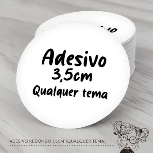 Adesivo Redondo 3,5cm (qualquer Tema)