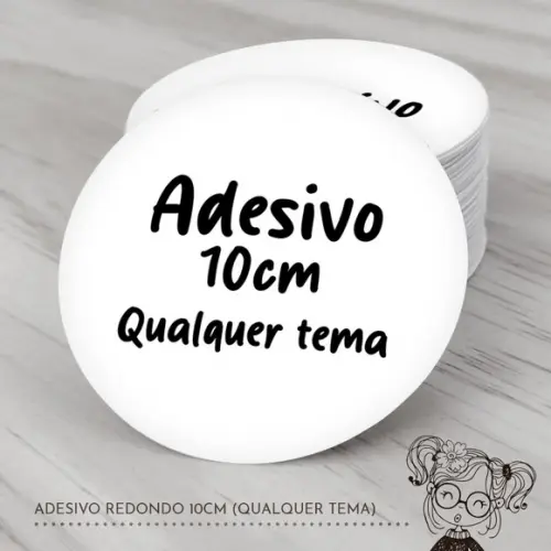 Adesivo Redondo 10cm (qualquer Tema)