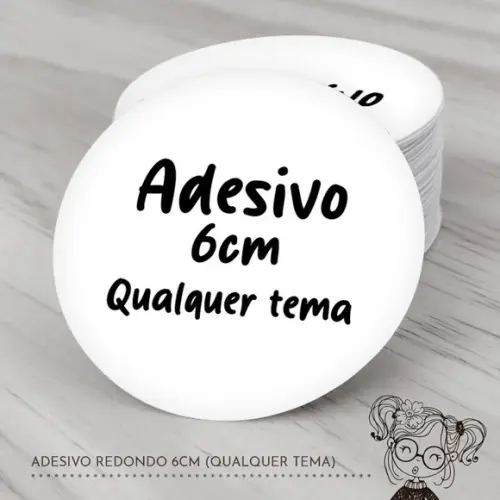 Adesivo Redondo 6cm (qualquer Tema)